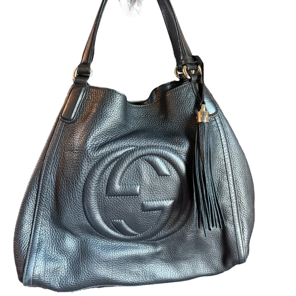 Black Gucci Leather Hobo Bag